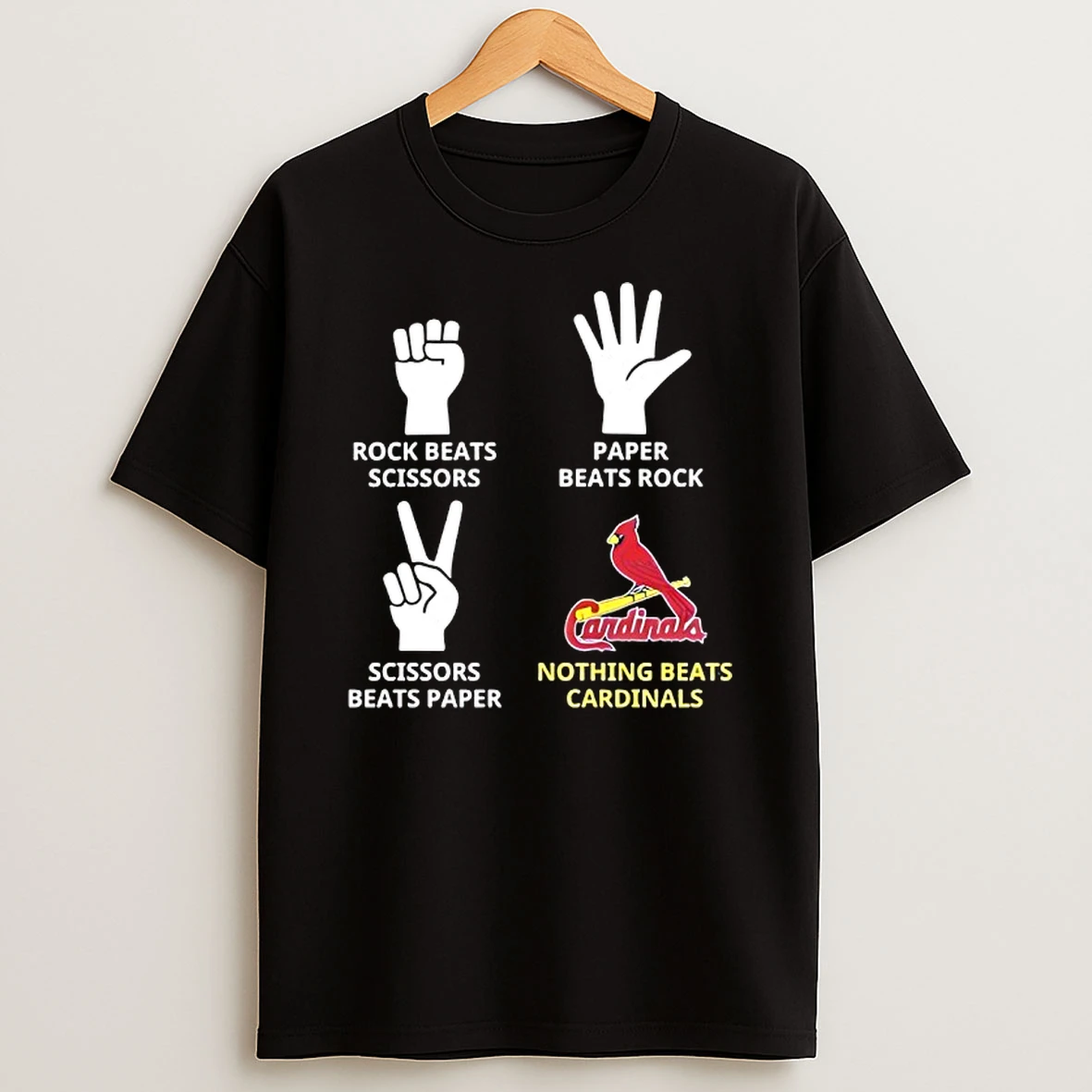Nothing Beats Arizona Cardinals Rock Beats Scissors Paper Beats Rock Scissors Beats Paper T Shirt