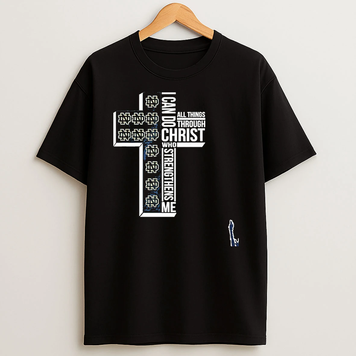 Notre Dame Basketball Logo I Can Do All Things Through Christ Who Strengthens Me T Shirt