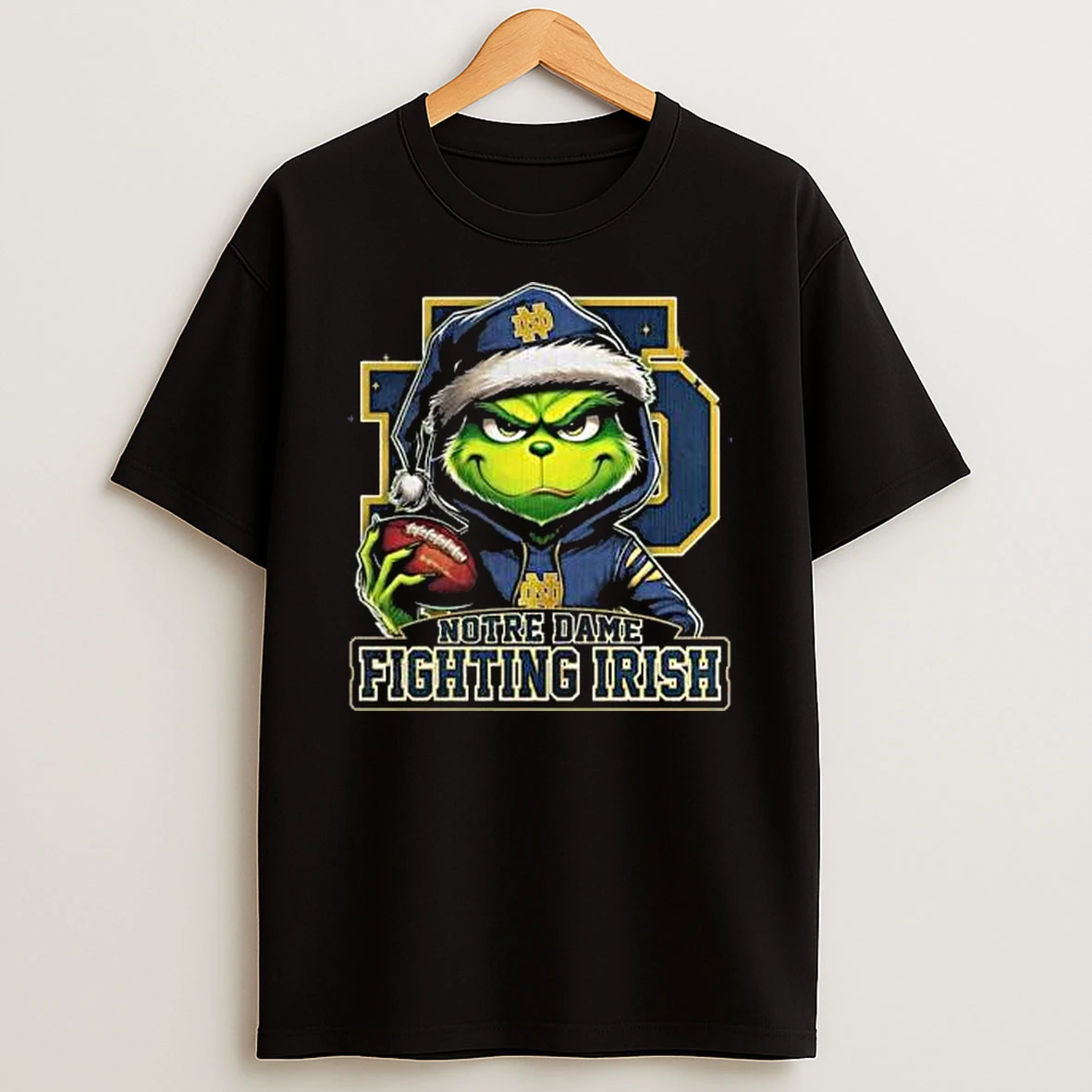 Notre Dame Fighting Irish 2025 Grinch Merry Touchdown Christmas T Shirt