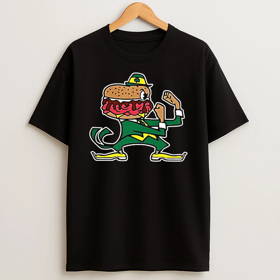 Notre Dame Fighting Irish Beefs Burger Mascot T Shirt