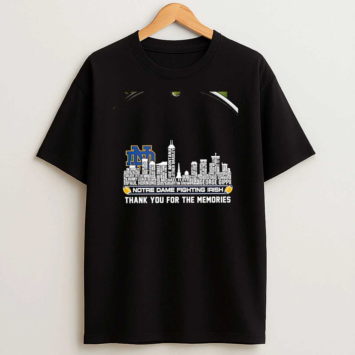 Notre Dame Fighting Irish City Players Names Thank You For The Memories Chriast T Shirt