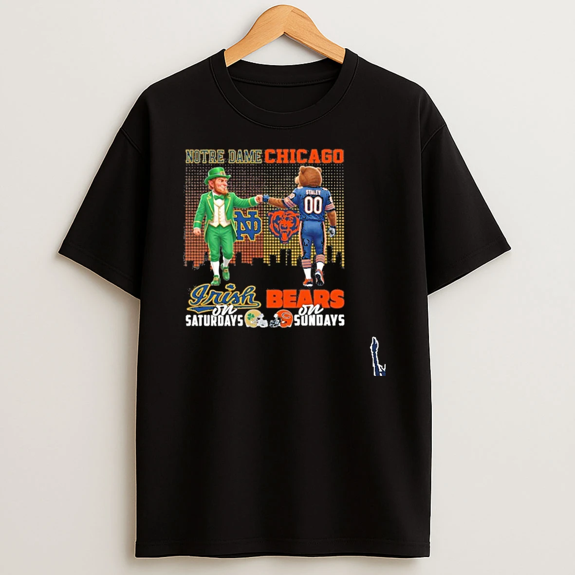 Notre Dame Irish On Saturdays X Chicago Bears On Sundays City Vintage T Shirt