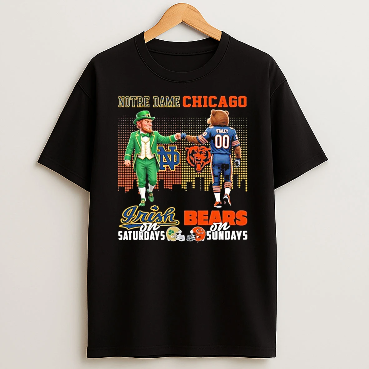 Notre Dame Irish On Saturdays X Chicago Bears On Sundays T Shirt