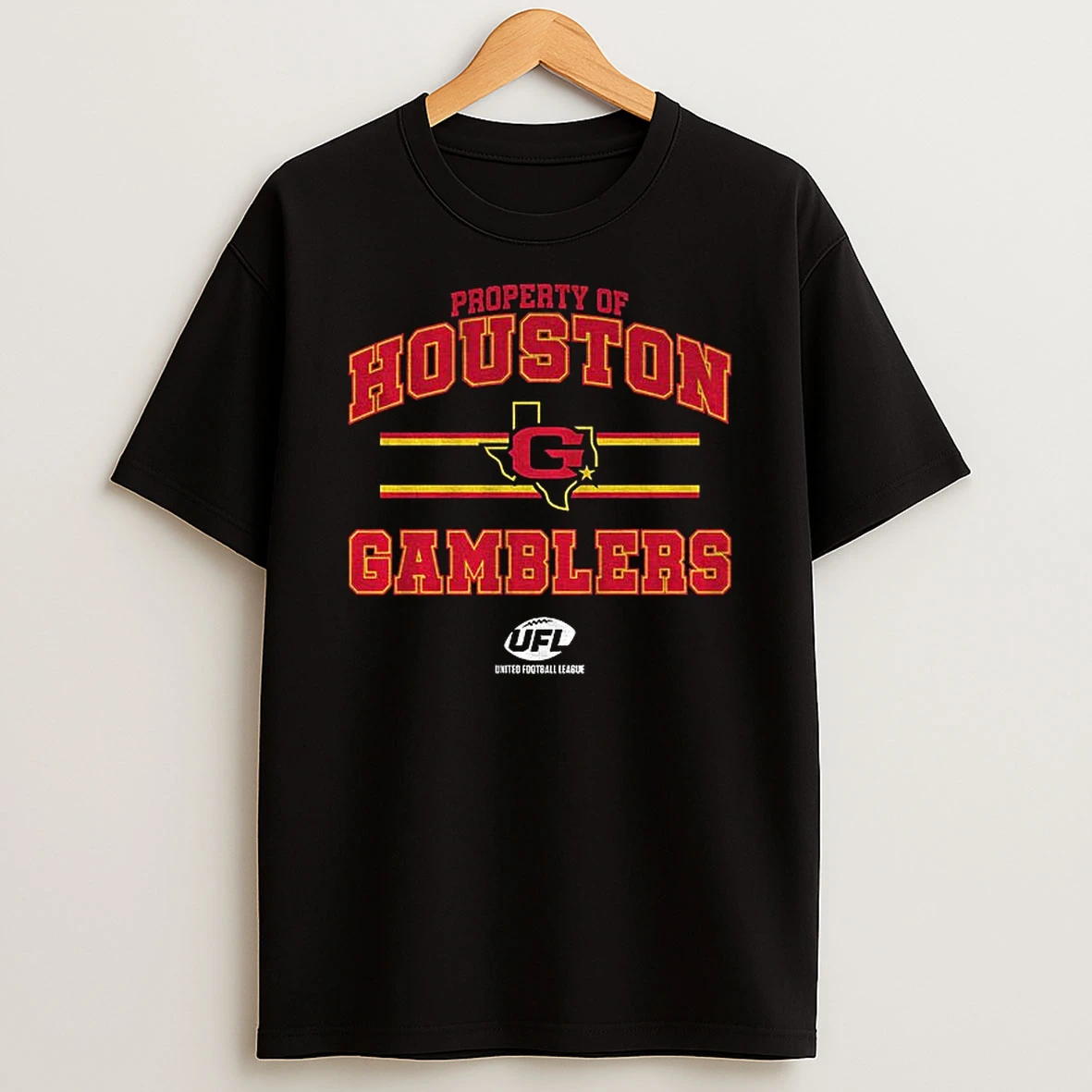 O1csknlq Houston Gamblers Ufl Property Of Houston Gamblers T Shirt