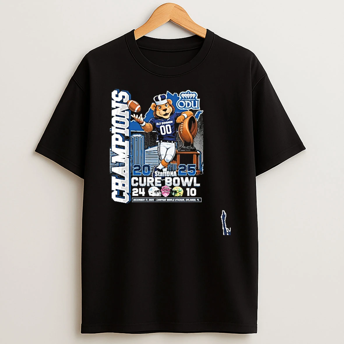 Odu Monarchs Mascot 2025 Cure Bowl Champions Score T Shirt