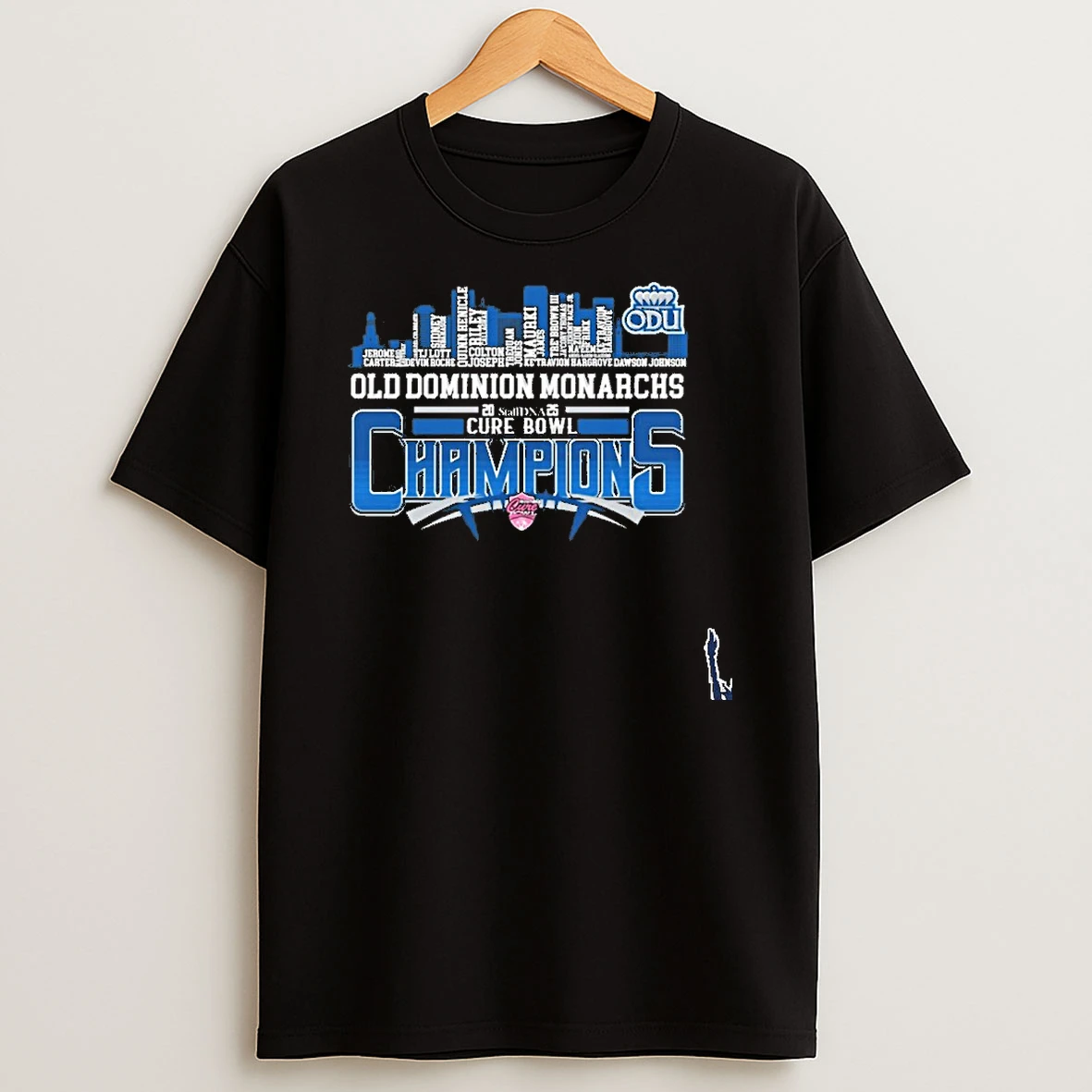 Odu Monarchs Skyline Players Name 2025 Cure Bowl Champions T Shirt
