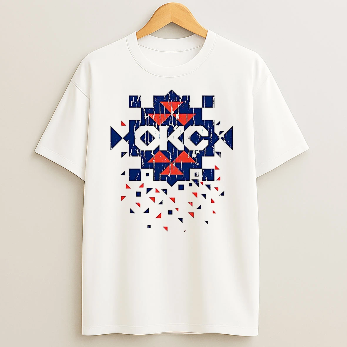 Okc Thunder Diamond Pattern Native T Shirt