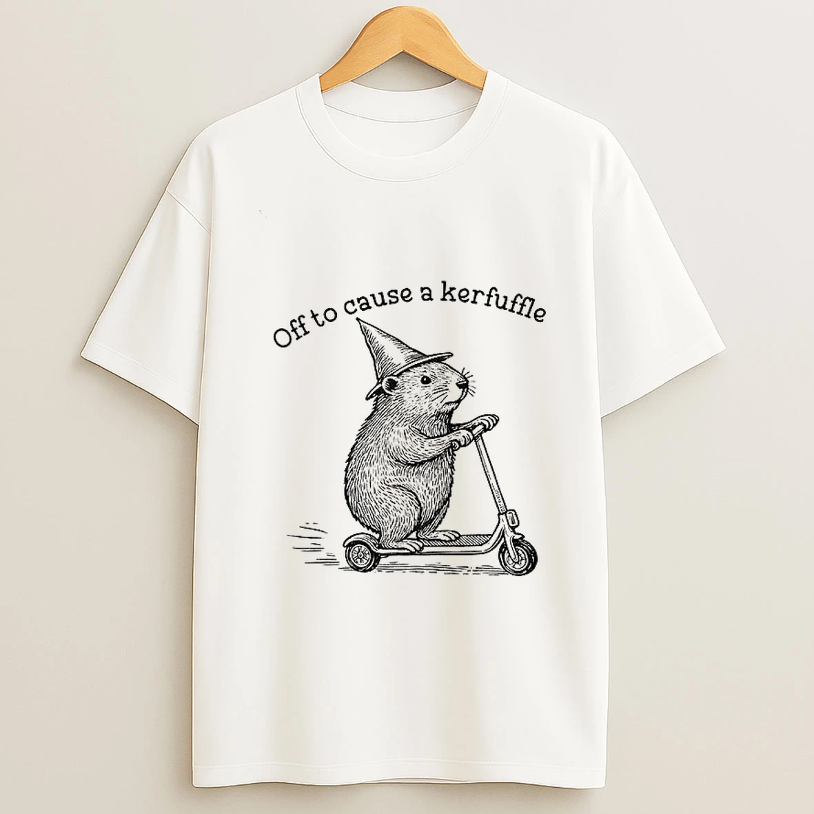 Off To Cause A Kerfuffle Groundhog Scooter T Shirt