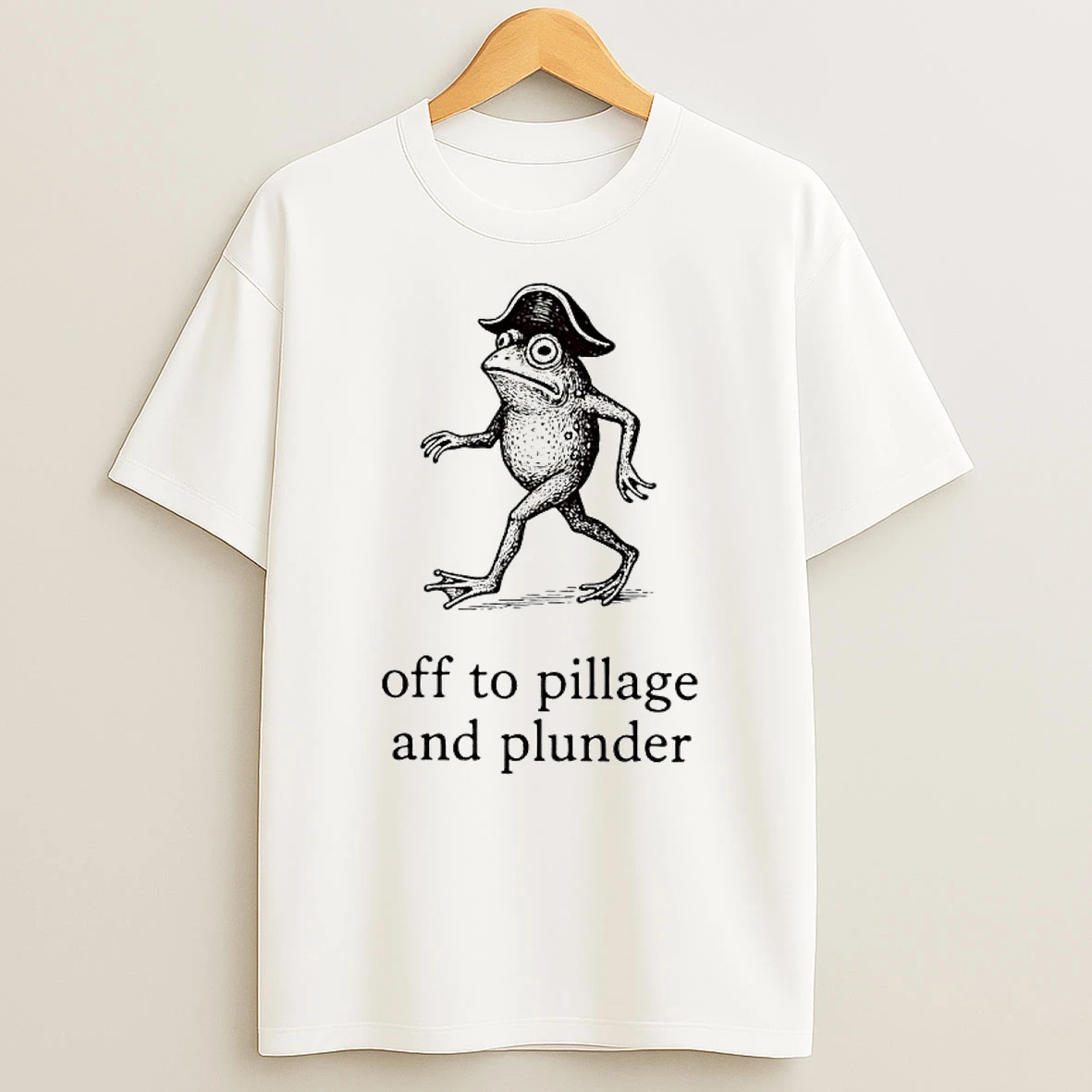 Off To Pillage And Plunder Pirate Frog Graphic T Shirt