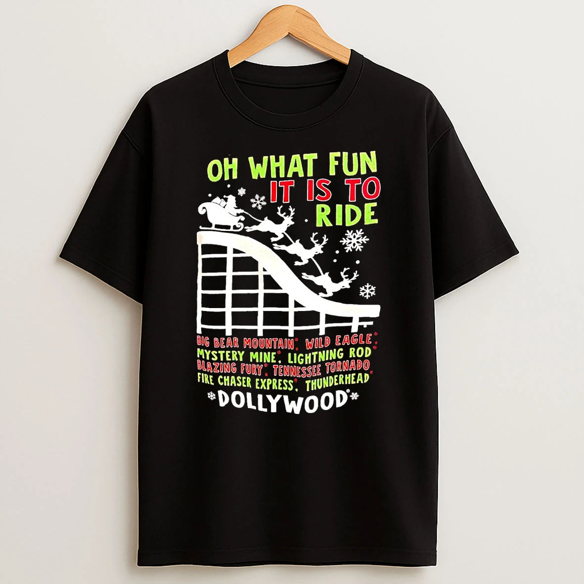 Oh What Fun It Is To Ride Big Bear Mountain Wild Eagle Christmas T Shirt