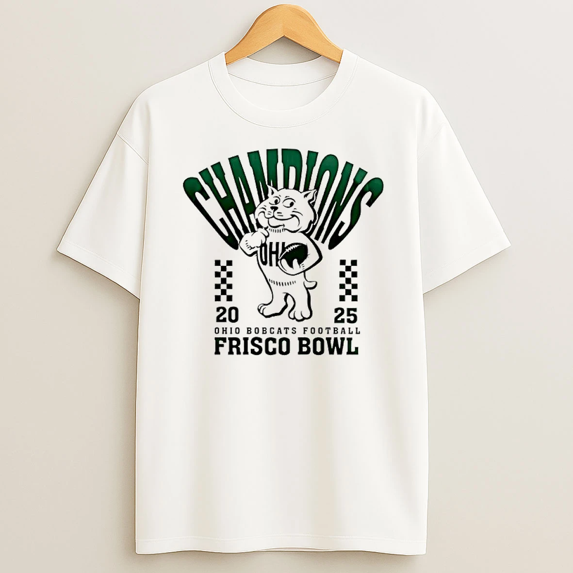 Ohio Bobcats Football Frisco Bowl Champions 2025 Mascot T Shirt
