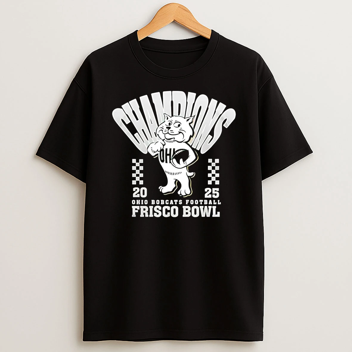 Ohio Bobcats Frisco Bowl Champions 2025 Mascot T Shirt