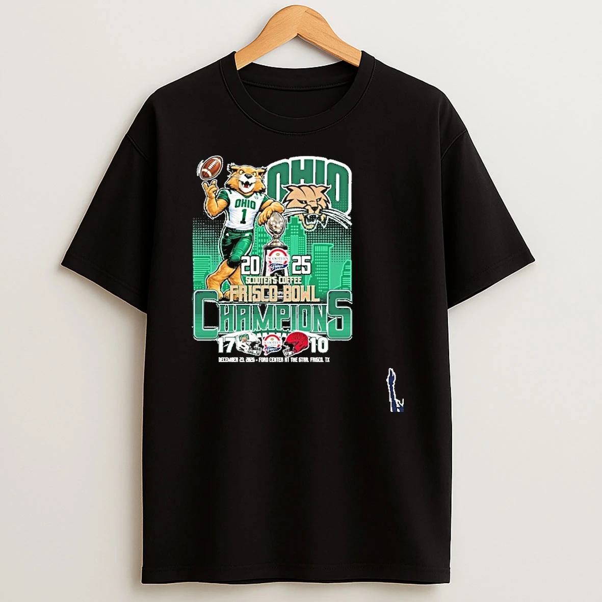 Ohio Bobcats Mascot 2025 Frisco Bowl Champions Score T Shirt