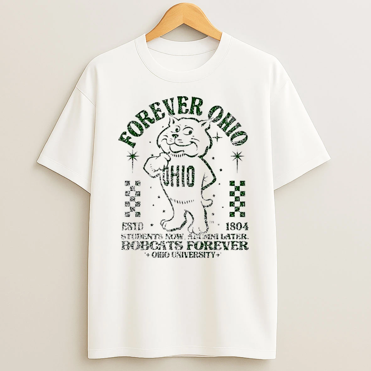 Ohio Bobcats Rufus Forever Ohio Estd 1804 Students Now Amimni Later Bobcats Forever T Shirt