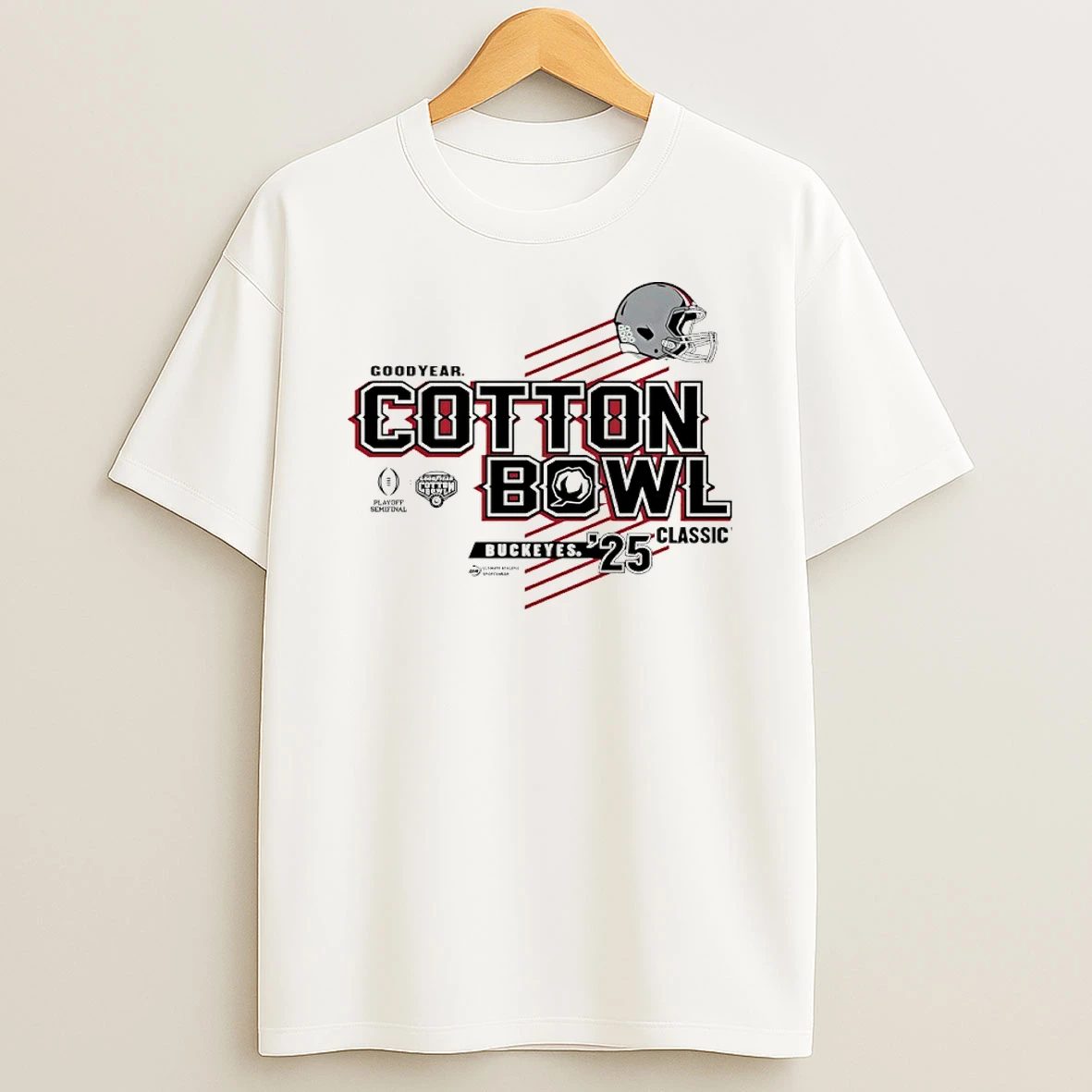 Ohio State 2025 Goodyear Cotton Bowl Classic Football Helmet T Shirt