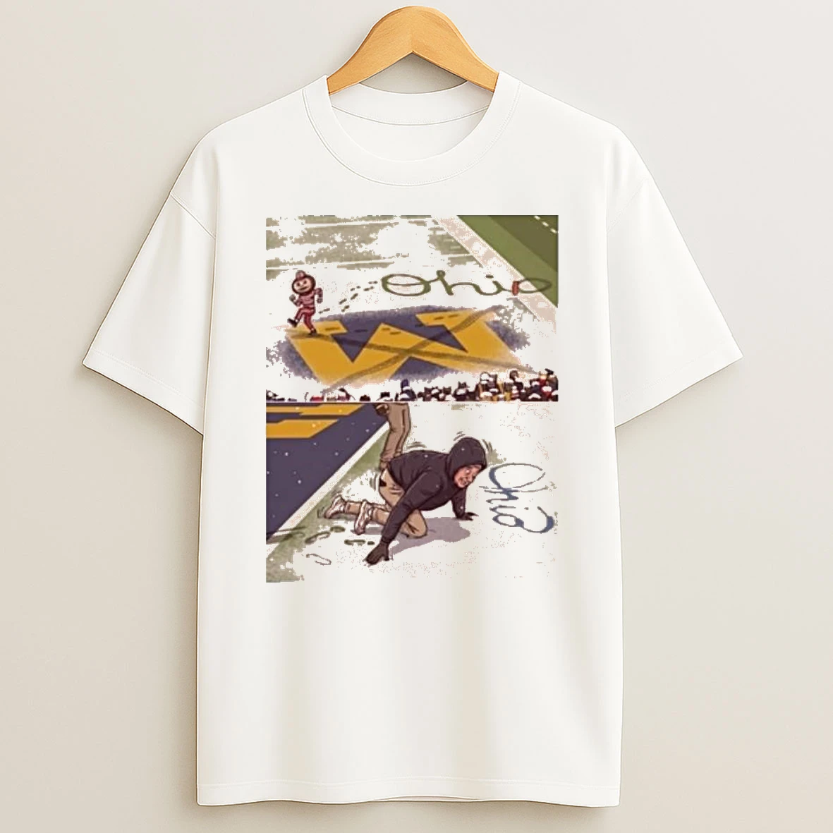 Ohio State Brutus Crossing Out M Snow T Shirt