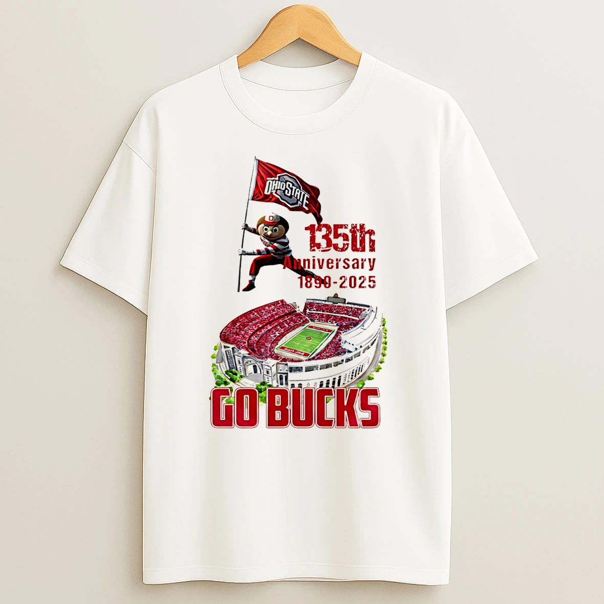 Ohio State Buckeyes 135rd Anniversary 1890 2025 Go Bucks Mascot T Shirt