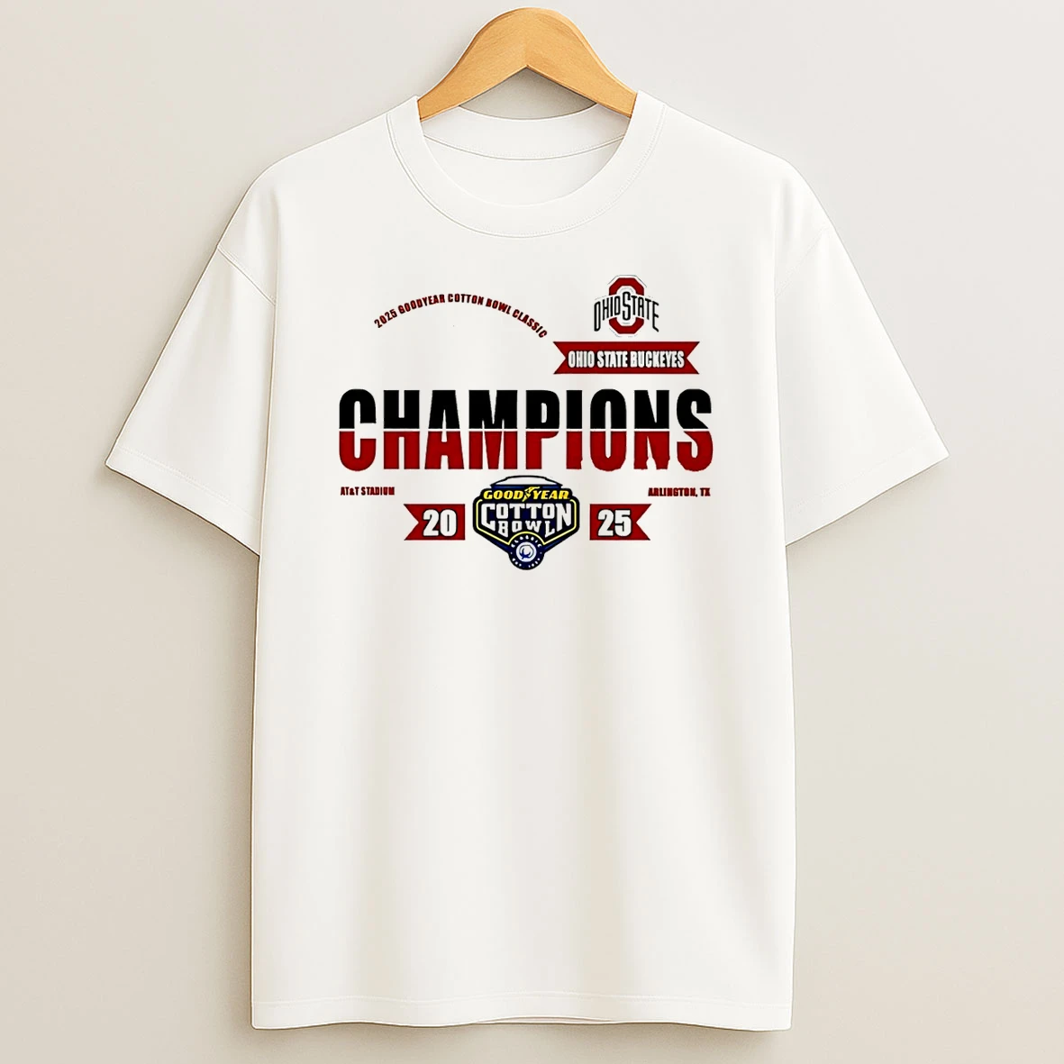 Ohio State Buckeyes 2025 Cfp Goodyear Cotton Bowl Champions T Shirt