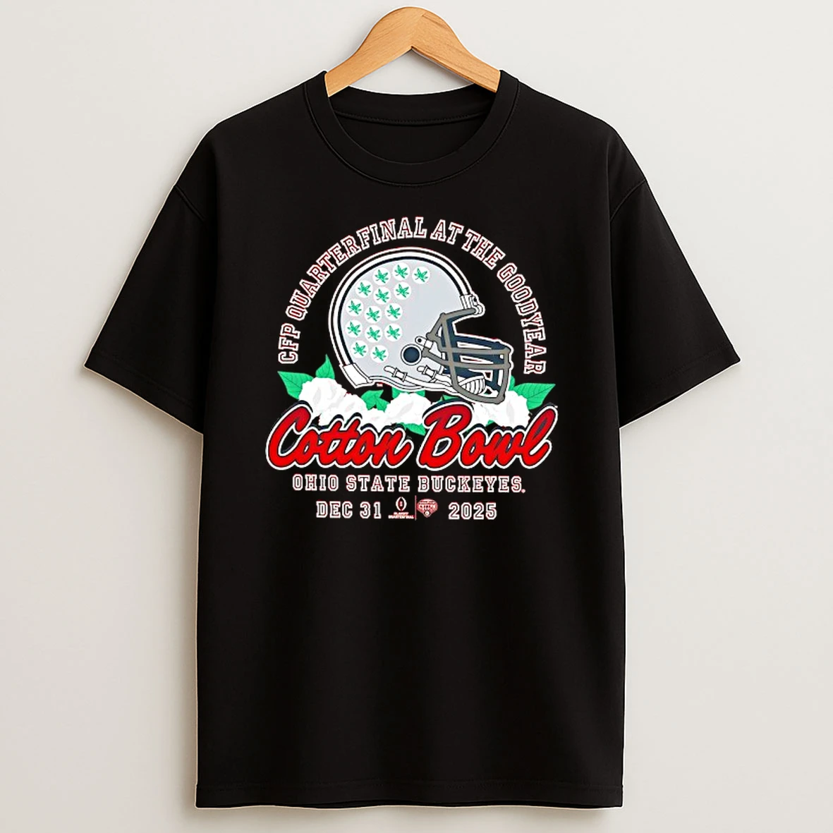 Ohio State Buckeyes 2026 Cfp Quarterfinal At The Goodyear Cotton Bowl Bound Helmet T Shirt