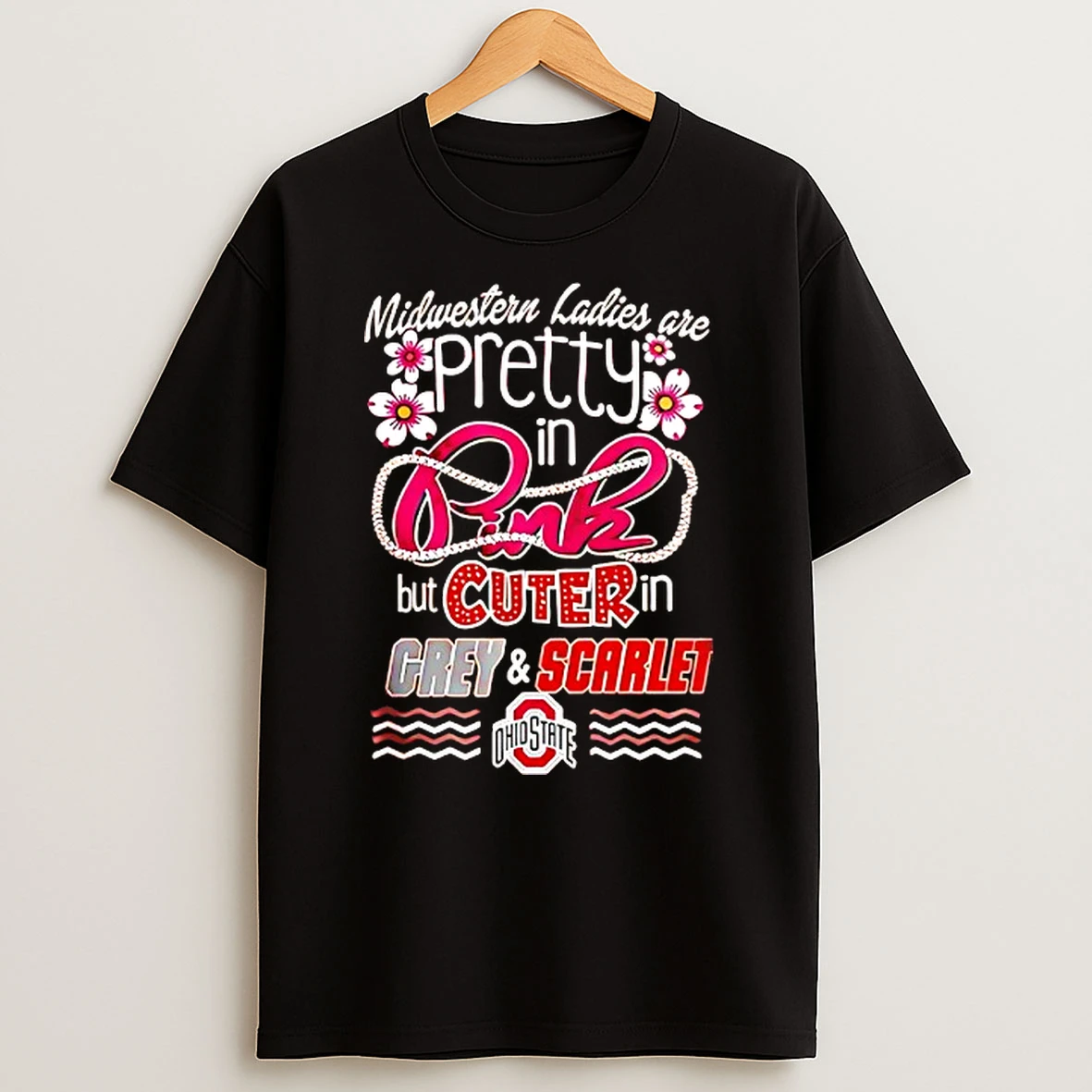 Ohio State Buckeyes 2026 Ncaa Team Southern Are Pretty In Pink But Cuter Grey And Scarlet T Shirt