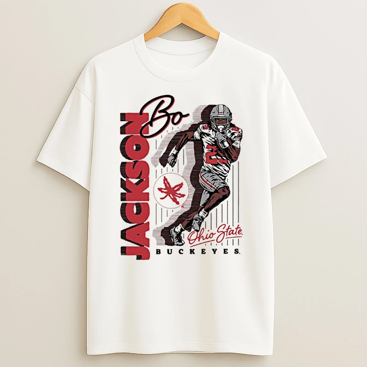 Ohio State Buckeyes 25 Bo Jackson Motion T Shirt