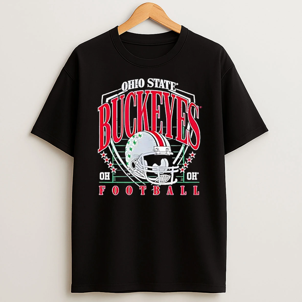 Ohio State Buckeyes Arch Name Football Helmet T Shirt