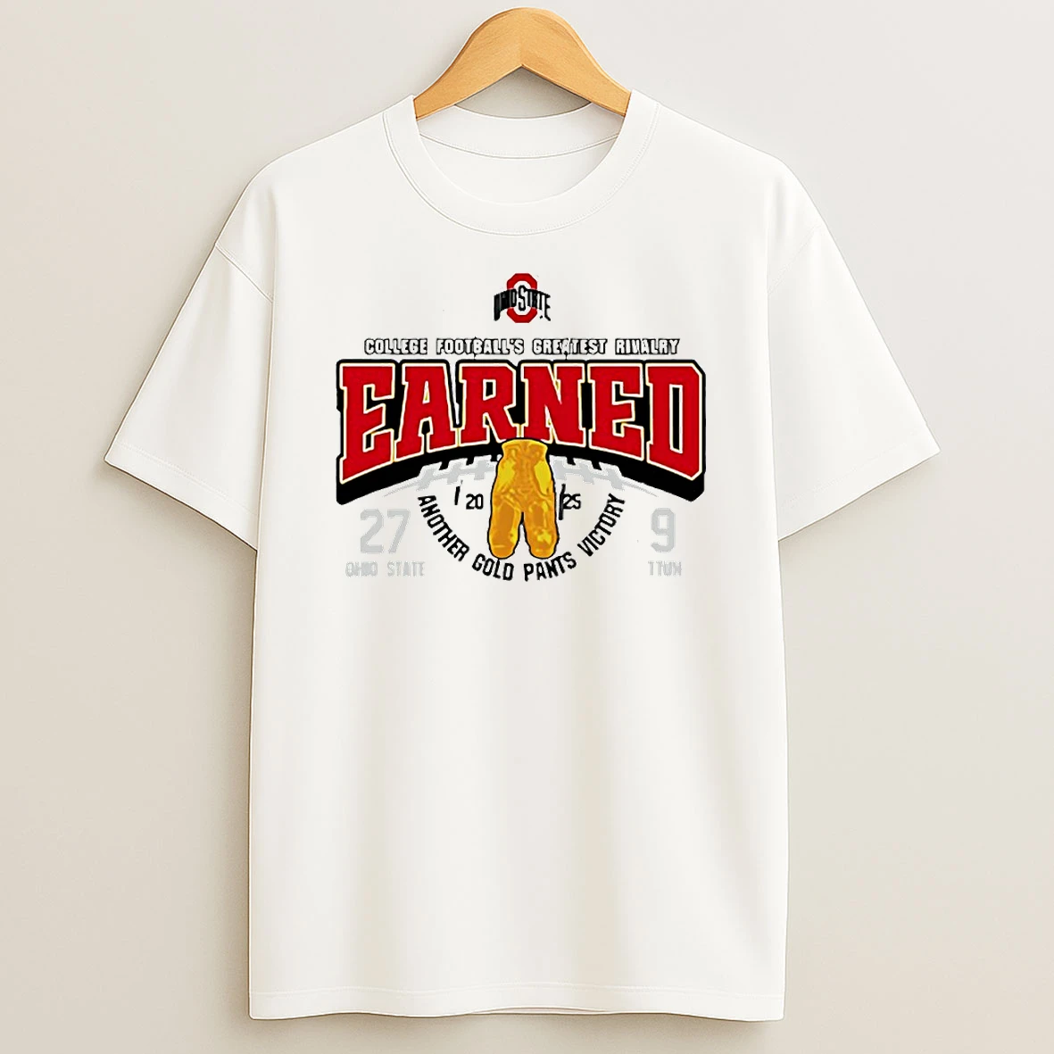 Ohio State Buckeyes Football 2025 College Footballs Greatest Rivalry Earned Another Gold Pants Victory Circle T Shirt