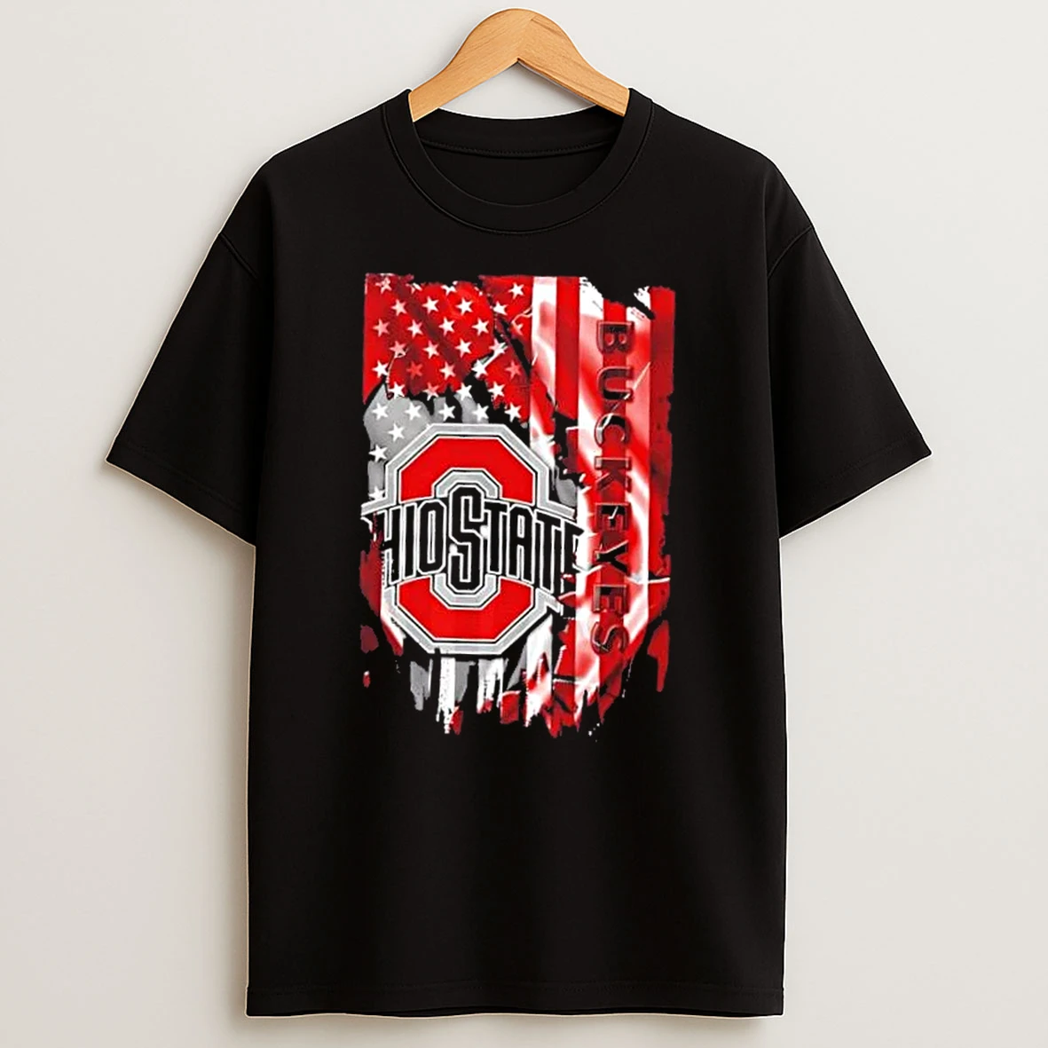 Ohio State Buckeyes Football X American Flag T Shirt