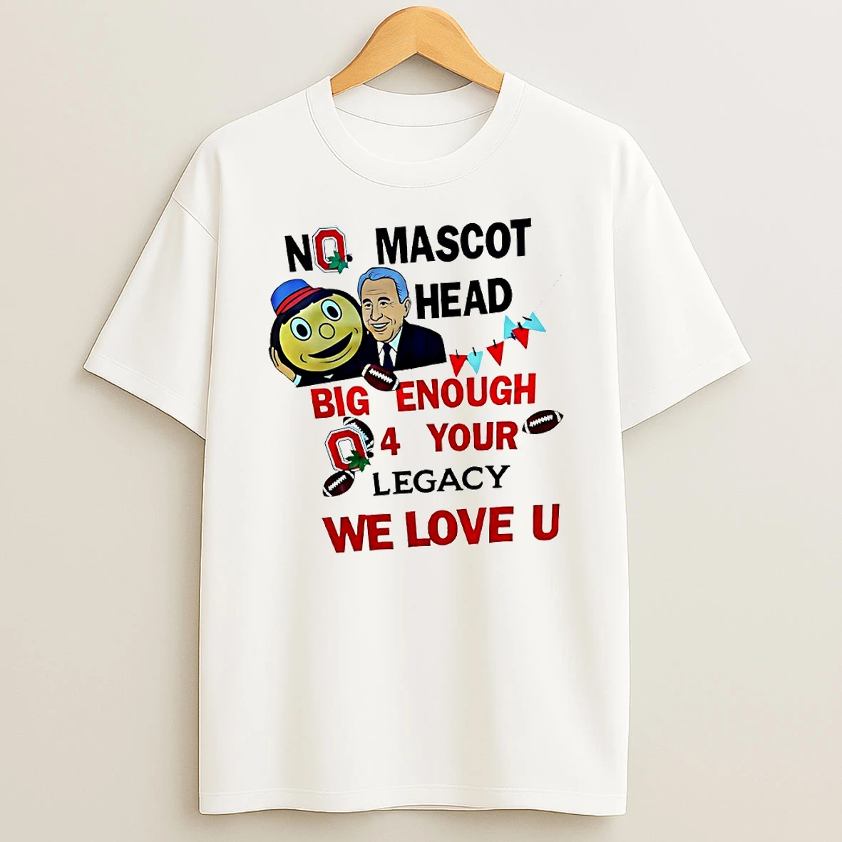 Ohio State Buckeyes Lee Corso No Mascot Head Big Enough 4 Your Legacy We Love U Circle T Shirt