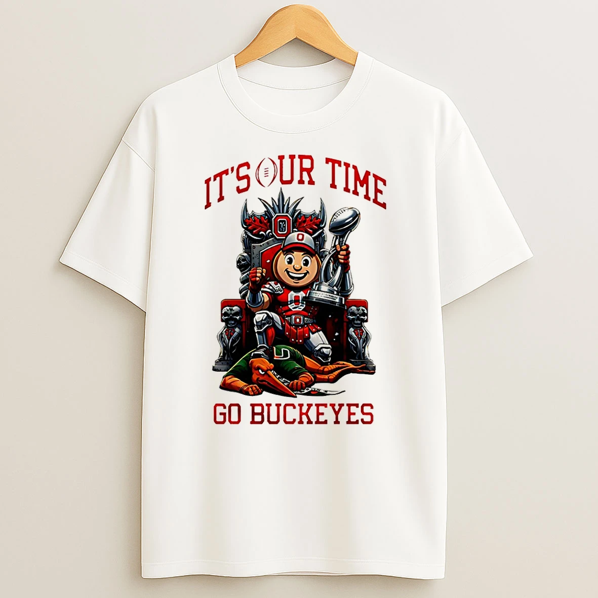 Ohio State Buckeyes Ncaa 2025 2026 Cotton Bowl Champions King Mascot T Shirt