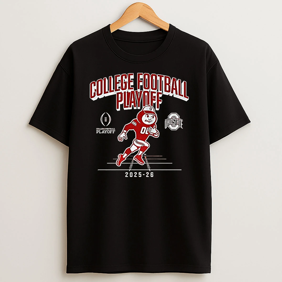 Ohio State Buckeyes Ncaa College Football Playoff Team 2025 2026 Mascot Running T Shirt