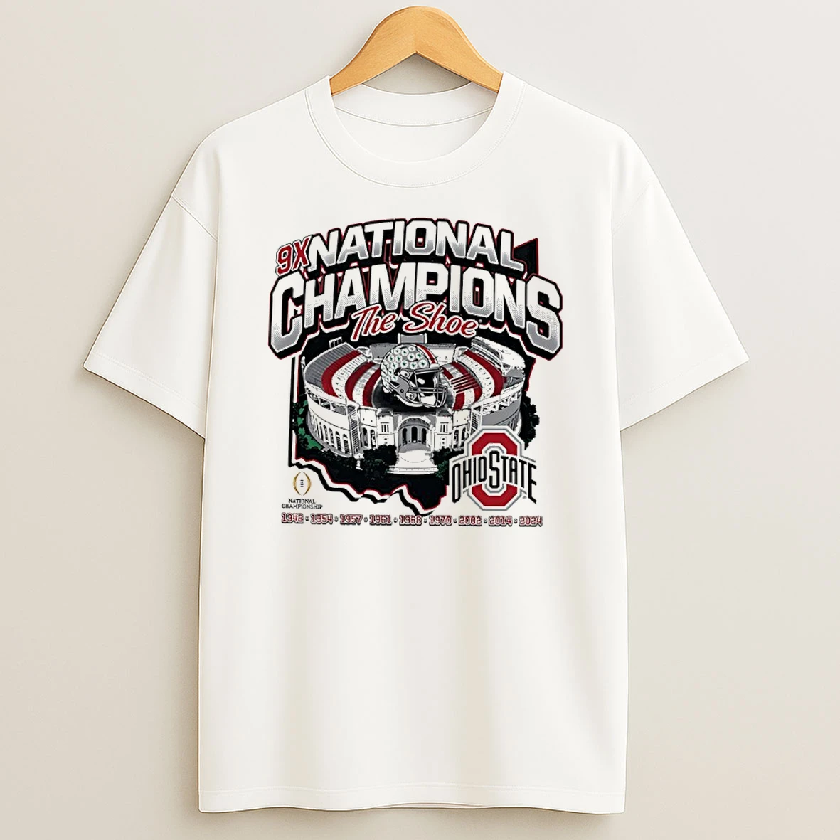 Ohio State Buckeyes The Shoe 9x National Champions T Shirt