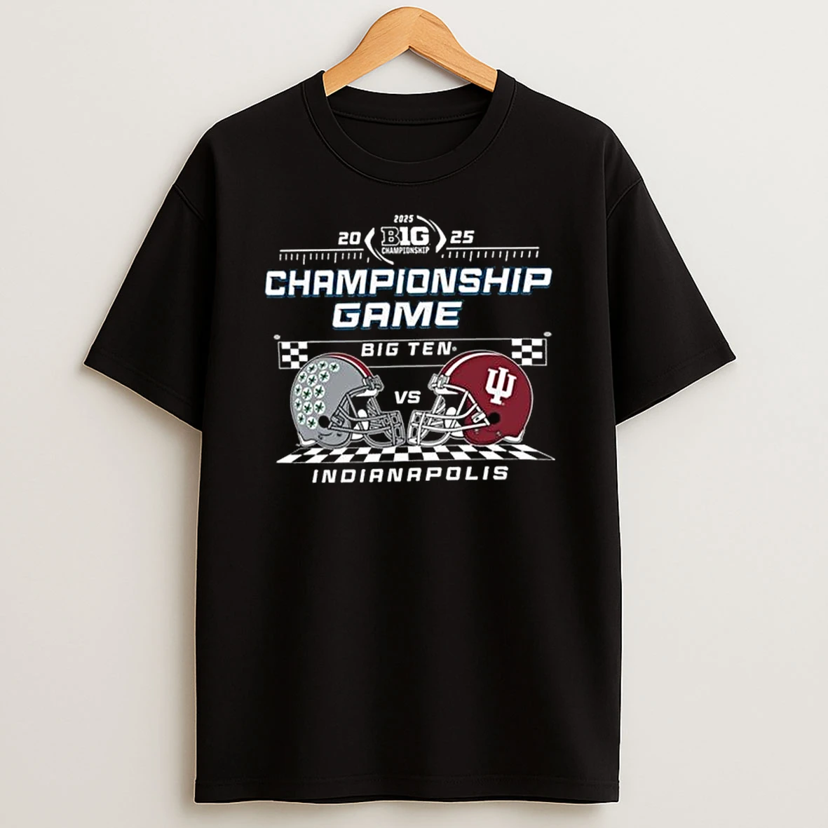 Ohio State Buckeyes Vs Indiana Hoosiers Big Ten 2025 Football Championship Speedway Helmet T Shirt