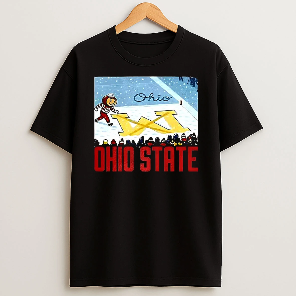 Ohio State Buckeyes Vs Michigan Wolverines Ncaa Dancing Mascot Snow Cartoon T Shirt