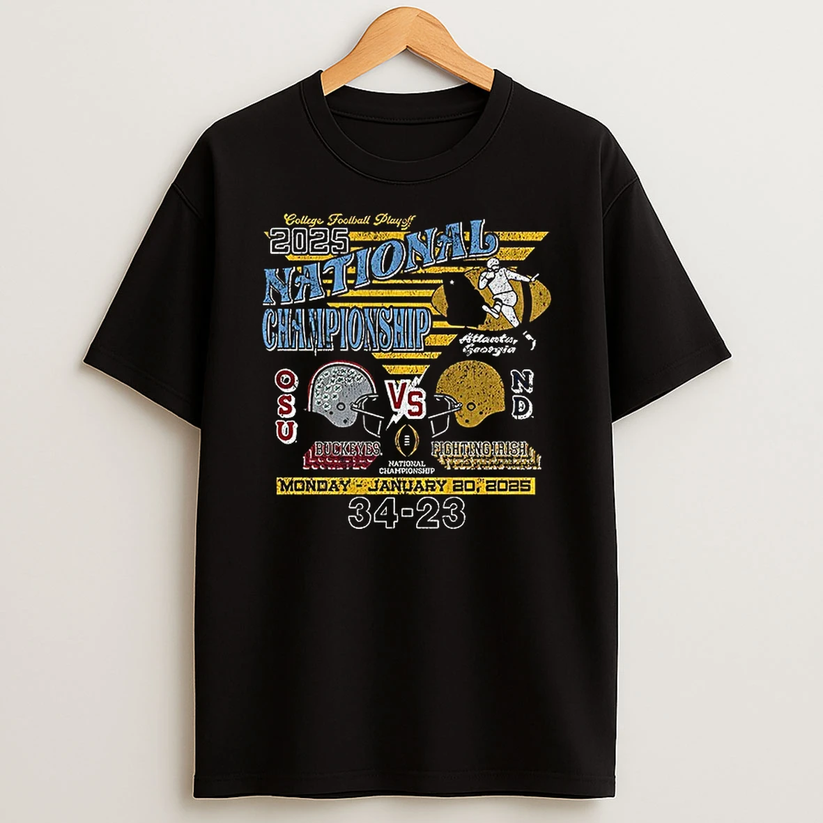 Ohio State Buckeyes And The Notre Dame Fighting Irish Football Playoff National Championship Game 2025 Matchup T Shirt