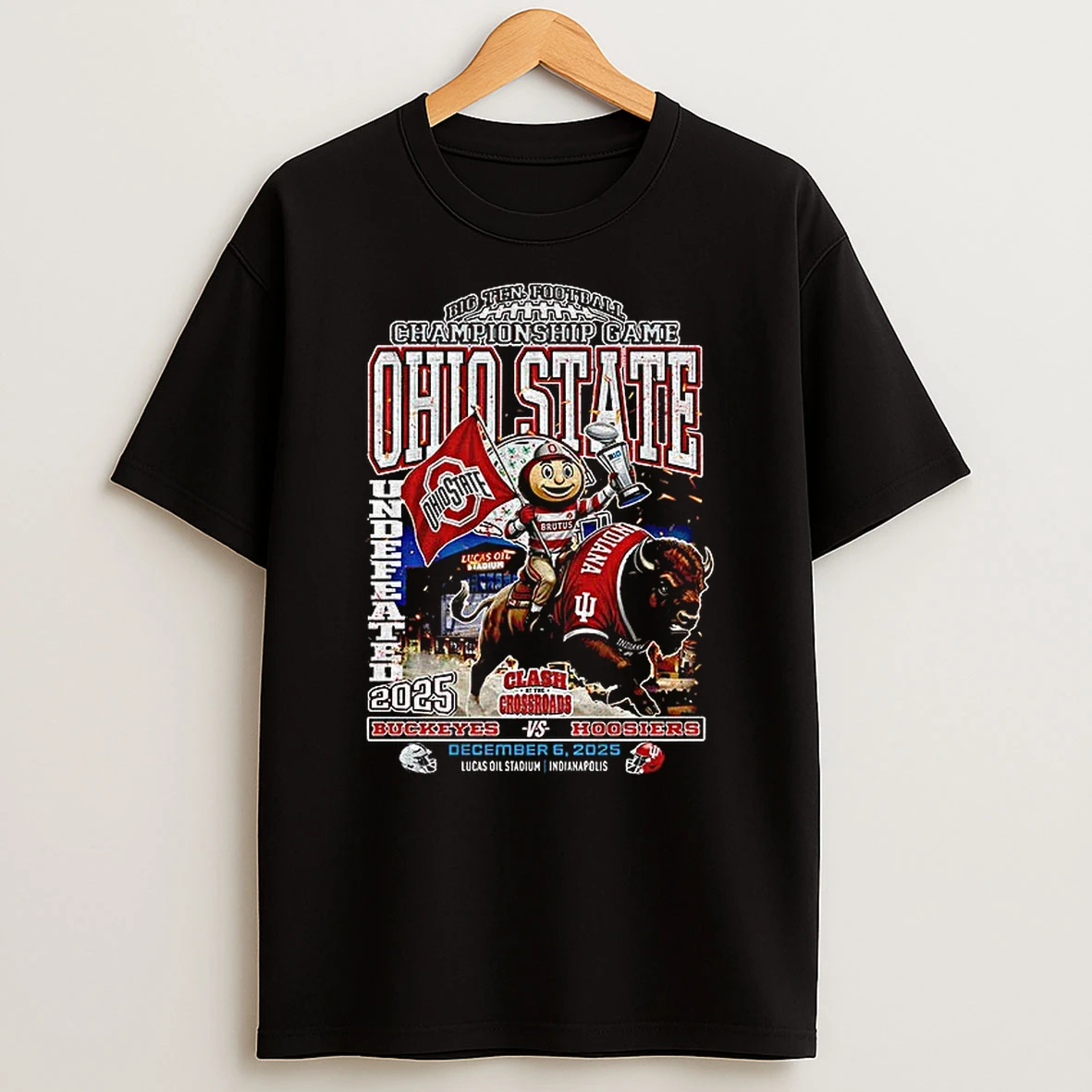 Ohio State Buckeyes Driving Indiana Hoosiers Football Mascot Big Ten Football Championship Game T Shirt