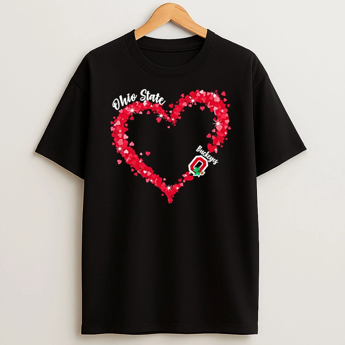 Ohio State Buckeyes Football Heart Shape Logo T Shirt
