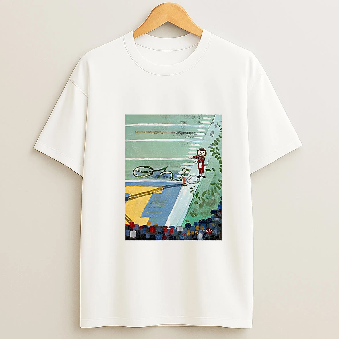 Ohio State Buckeyes Mascot Art Big House Snow Angel Brutus X Michigan T Shirt