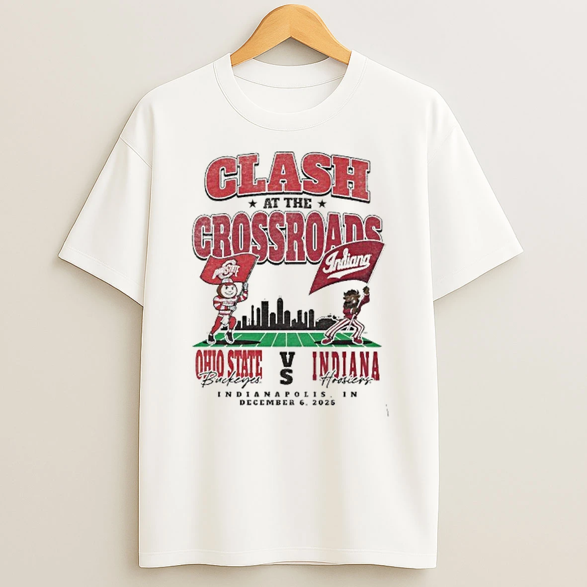 Ohio State Buckeyes Vs Indiana Hoosiers Big 10 Championship Mascot Showdown T Shirt