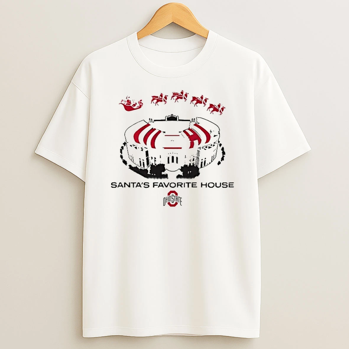 Ohio State Football Santas Favorite House T Shirt