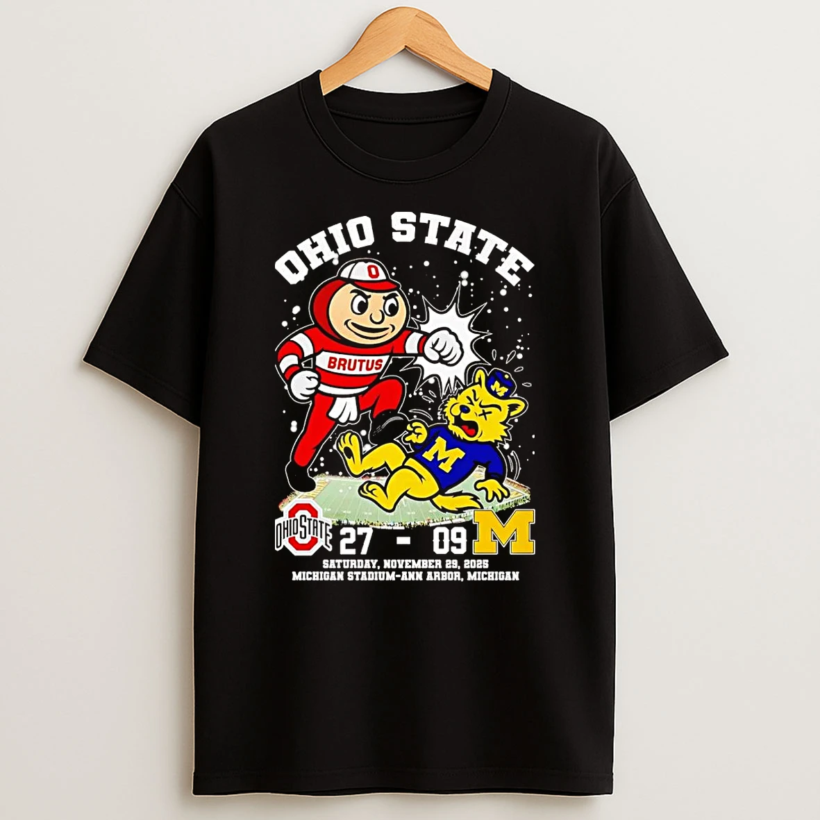 Ohio State Beat Michigan Mascot Knockout 2025 Score T Shirt
