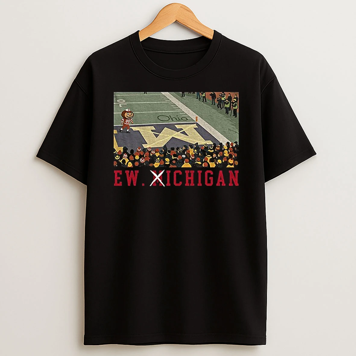 Ohio State Vs Michigan Rivalry Script Ohio Big M Parody Football Ew Michigan T Shirt
