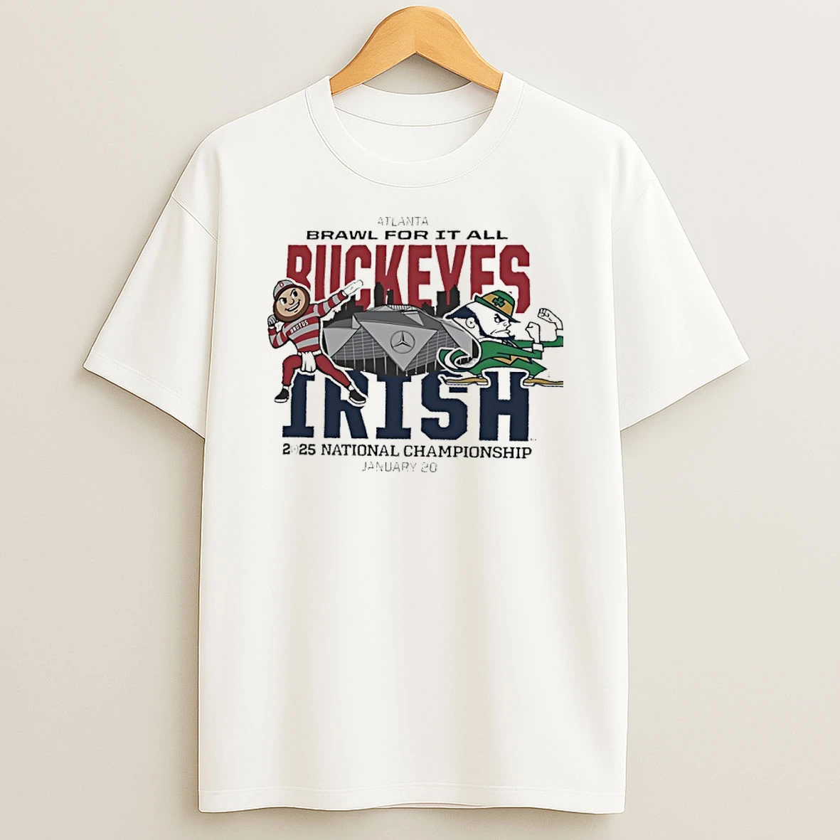 Ohio State Vs Notre Dame Dueling Mascot 2025 National Championship T Shirt