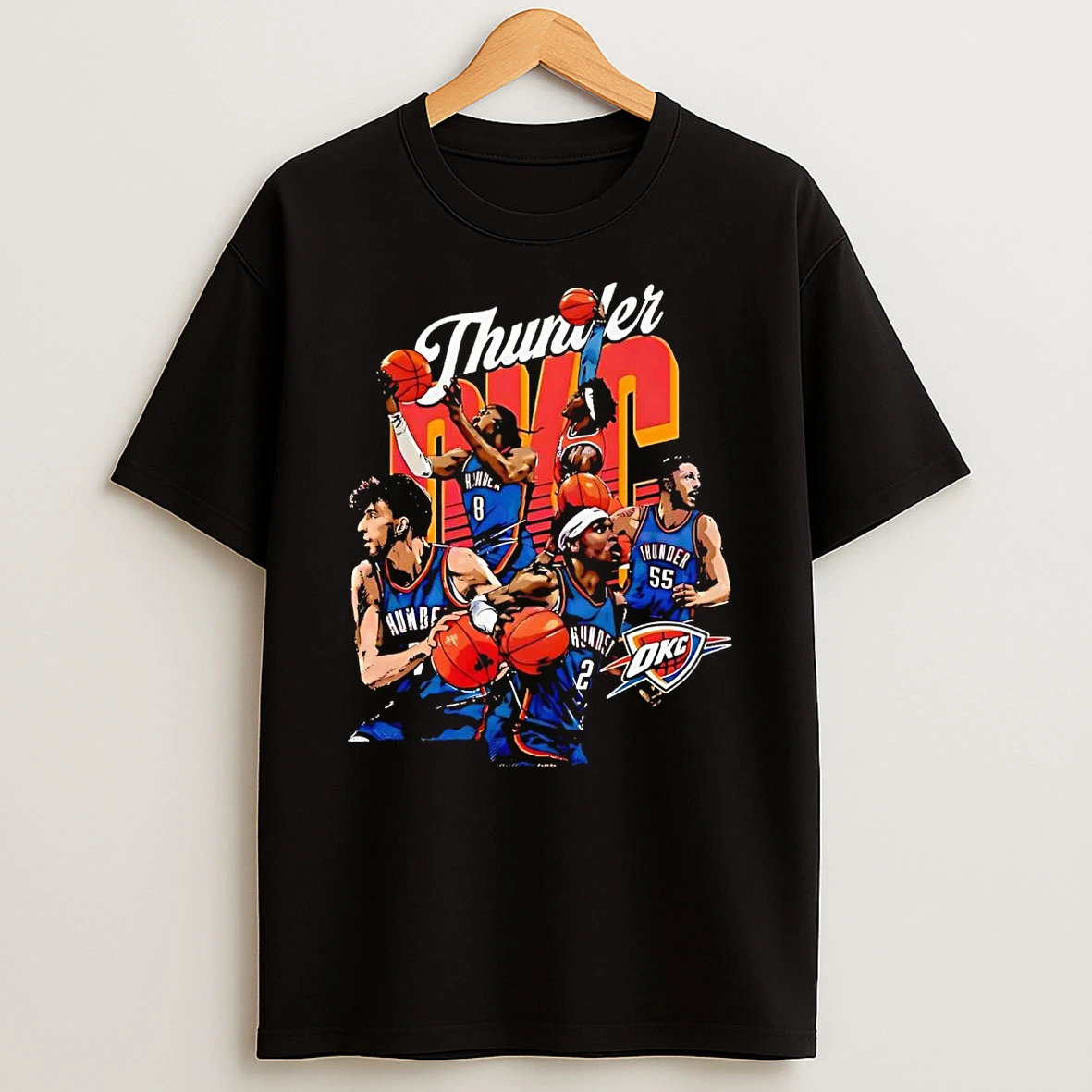 Oklahoma City Thunder Starting Team Cartoon T Shirt