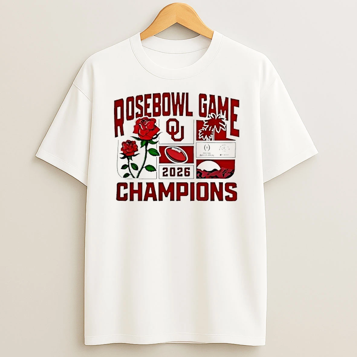 Oklahoma Sooners Football 2026 Rose Bowl Champions T Shirt