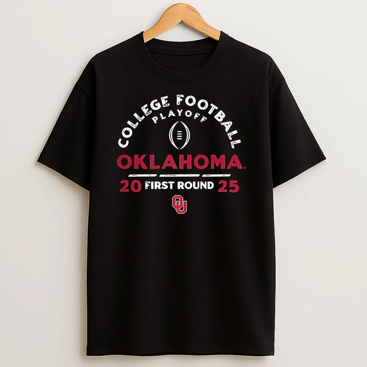 Oklahoma Sooners Ncaa 2025 26 College Football Playoff First Round Curved T Shirt