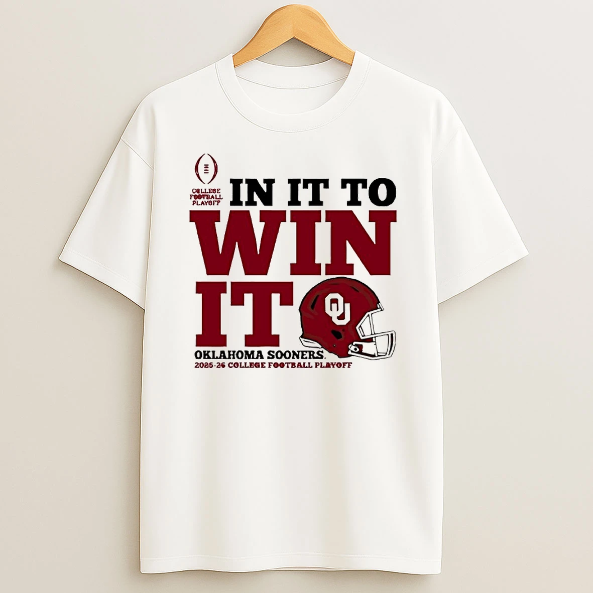 Oklahoma Sooners In It To Win It 2025 2026 College Football Playoff Bound Helmet Circle T Shirt