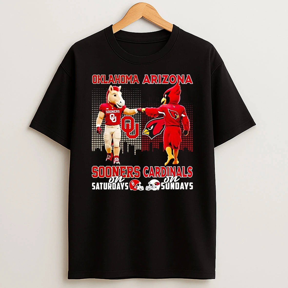Oklahoma Sooners On Saturdays Arizona Cardinals On Sundays Mascot T Shirt