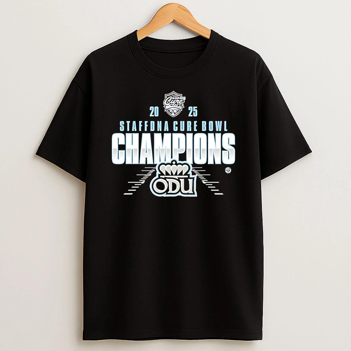 Old Dominion 2025 Staffdna Cure Bowl Champions T Shirt