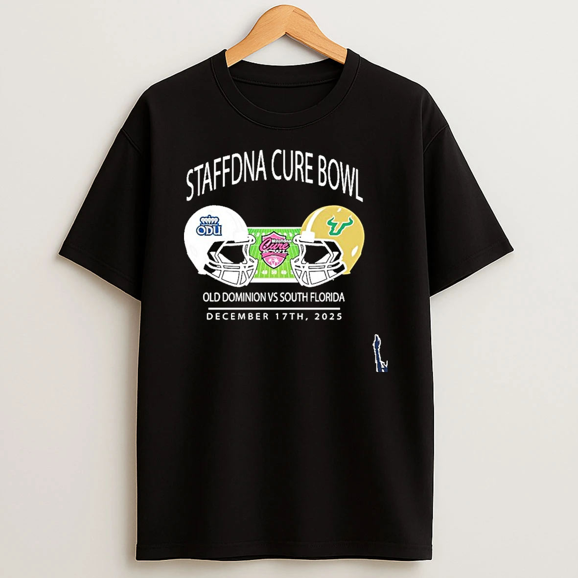 Old Dominion Monarchs Football Vs South Florida Bulls Staffdna Cure Bowl December 17th 2025 T Shirt